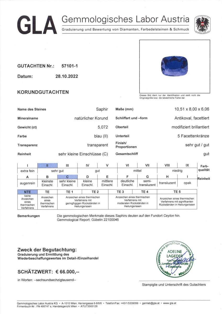 BLAUSAPHIR 5,072 ct.